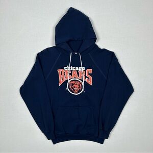 Vintage 80s Chicago Bears Hanes Navy Blue MLB Hoodie